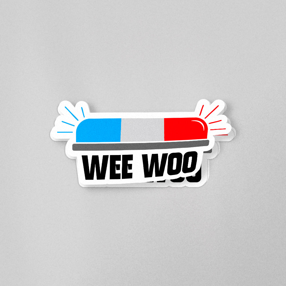 [Funny Police Siren Sticker – WEE WOO]